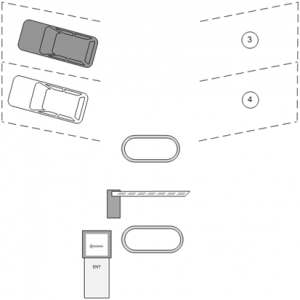 Паркинг с системой контроля занятости отдельных машиномест - заезд